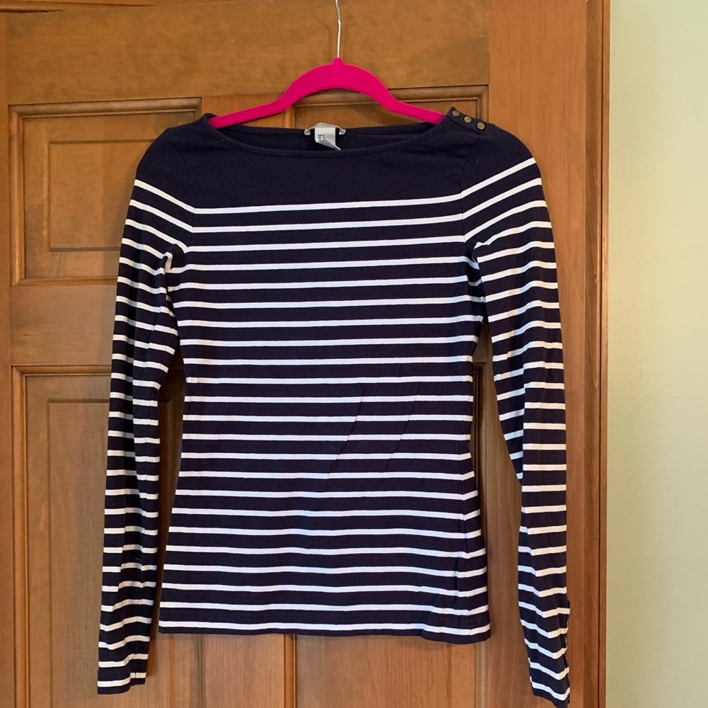 H&M striped shirt with gold detail